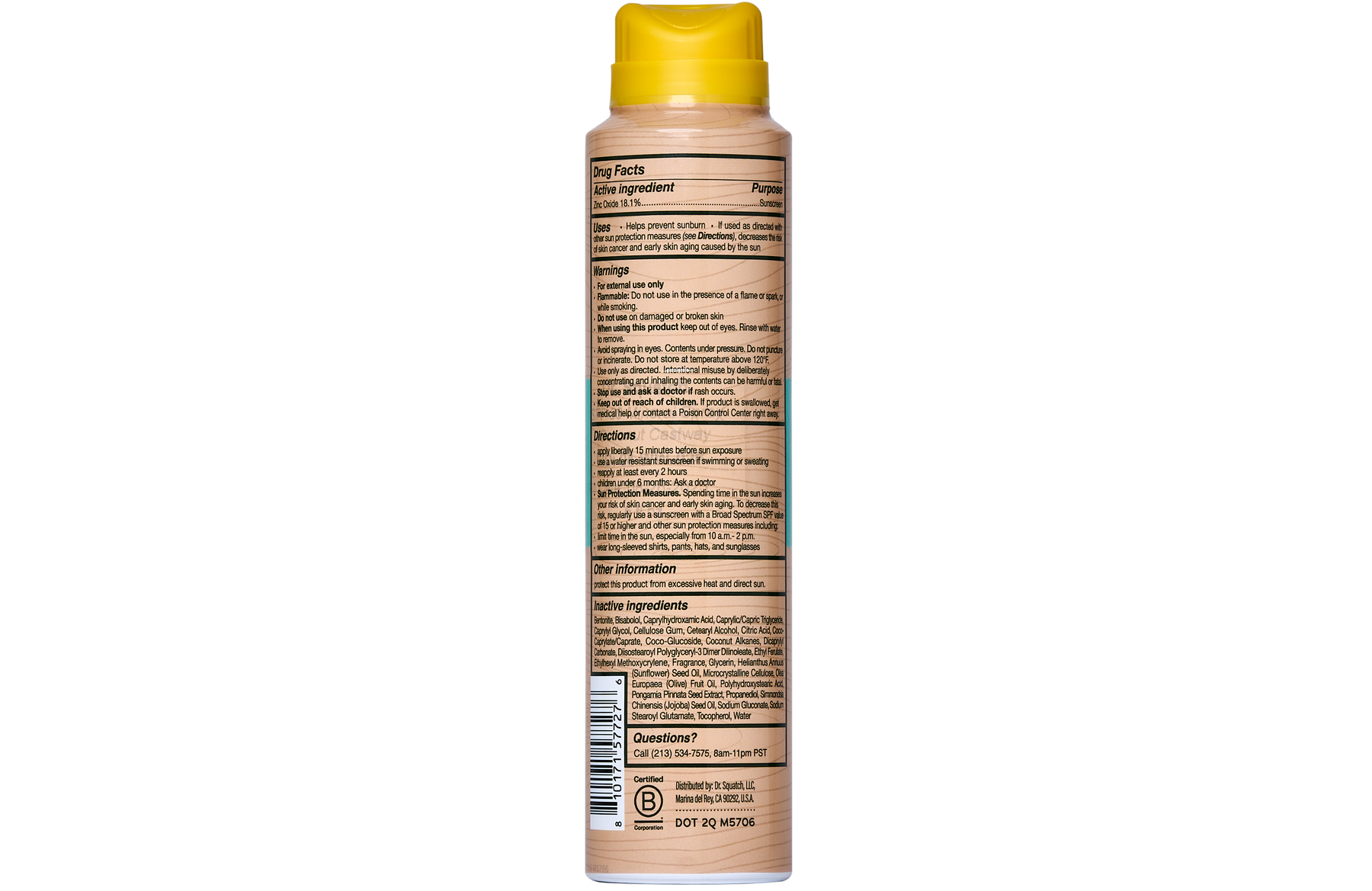 Dr. Squatch Spray | SPF 30 UVA/UVB Protection | Non-Greasy Mineral Sunscreen for Men - Gentle Reset