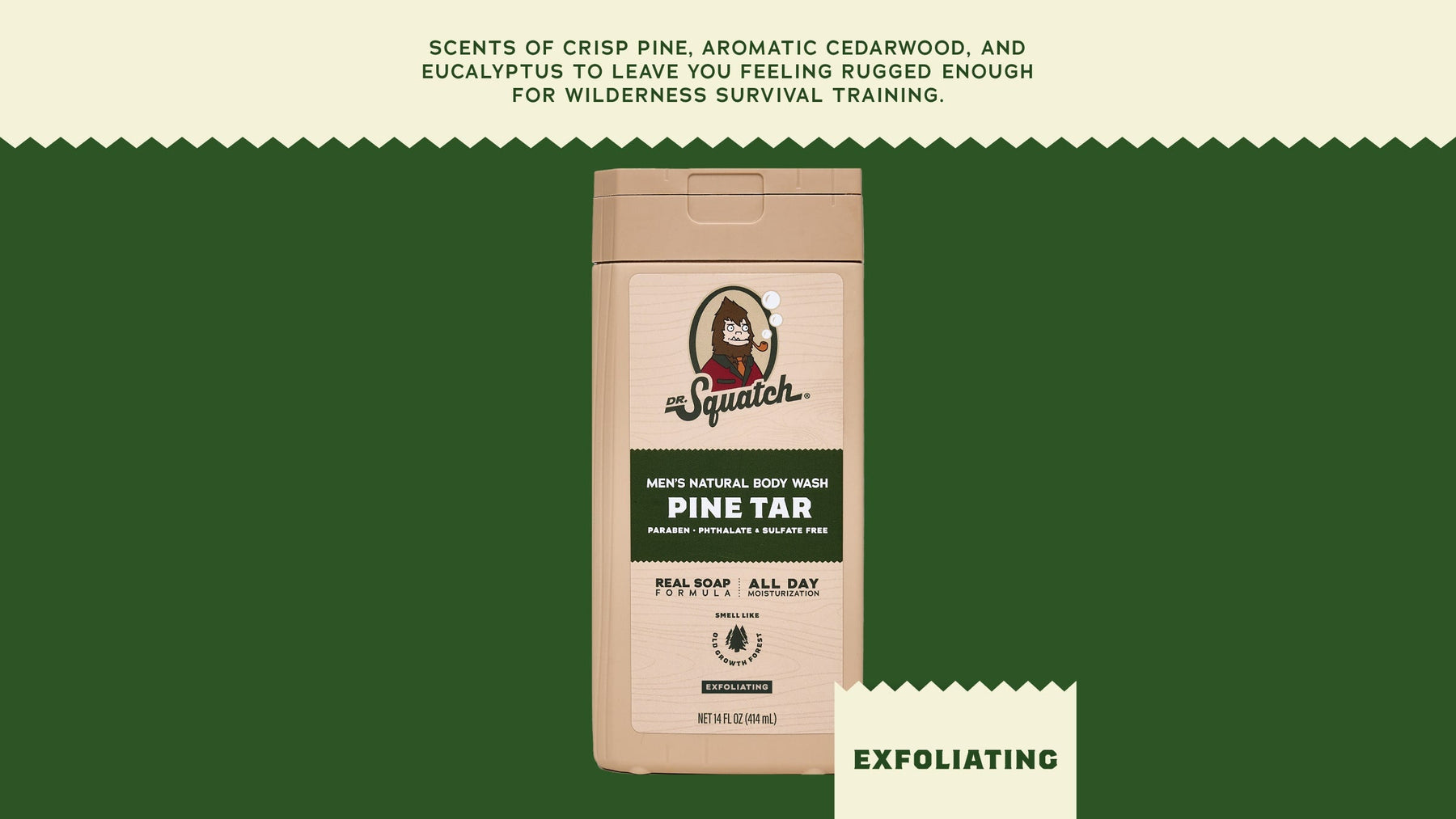 14 oz Pine Tar Exfoliating Body Wash - Daily Scent