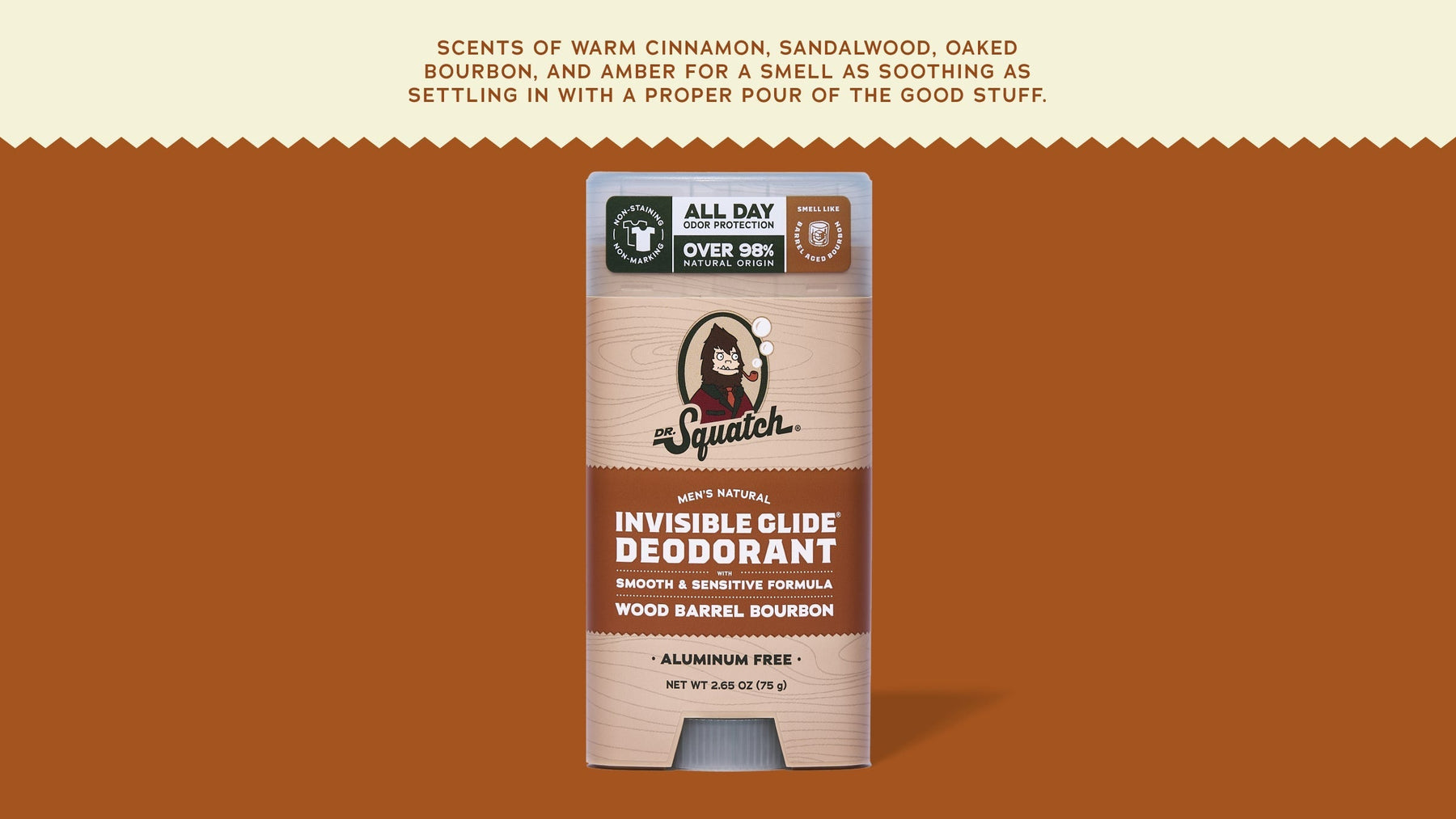 Wood Barrel Bourbon Invisible Glide Deodorant - Classic Notes