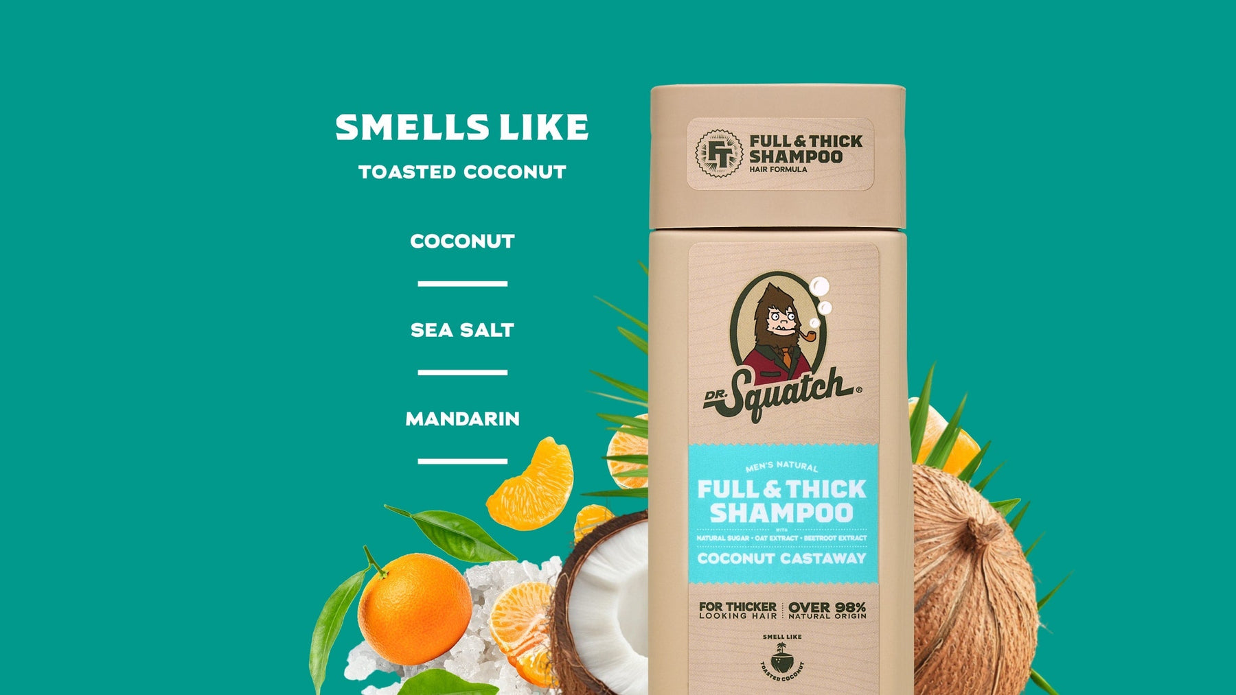 Dr. Squatch Hair Care Kit + Free Scalp Scrubber | Full & Thick Shampoo | Moisturizing Conditioner | Natural Products for Men - Travel Edit