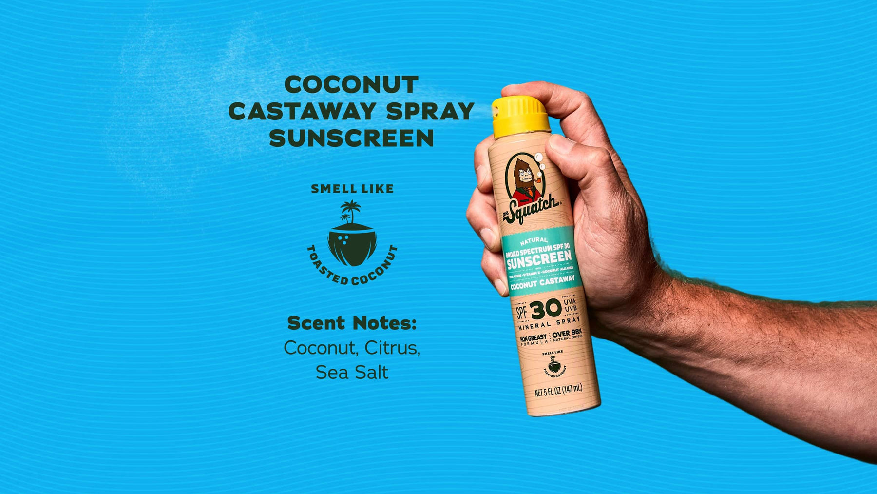 Dr. Squatch Spray | SPF 30 UVA/UVB Protection | Non-Greasy Mineral Sunscreen for Men - Gentle Reset