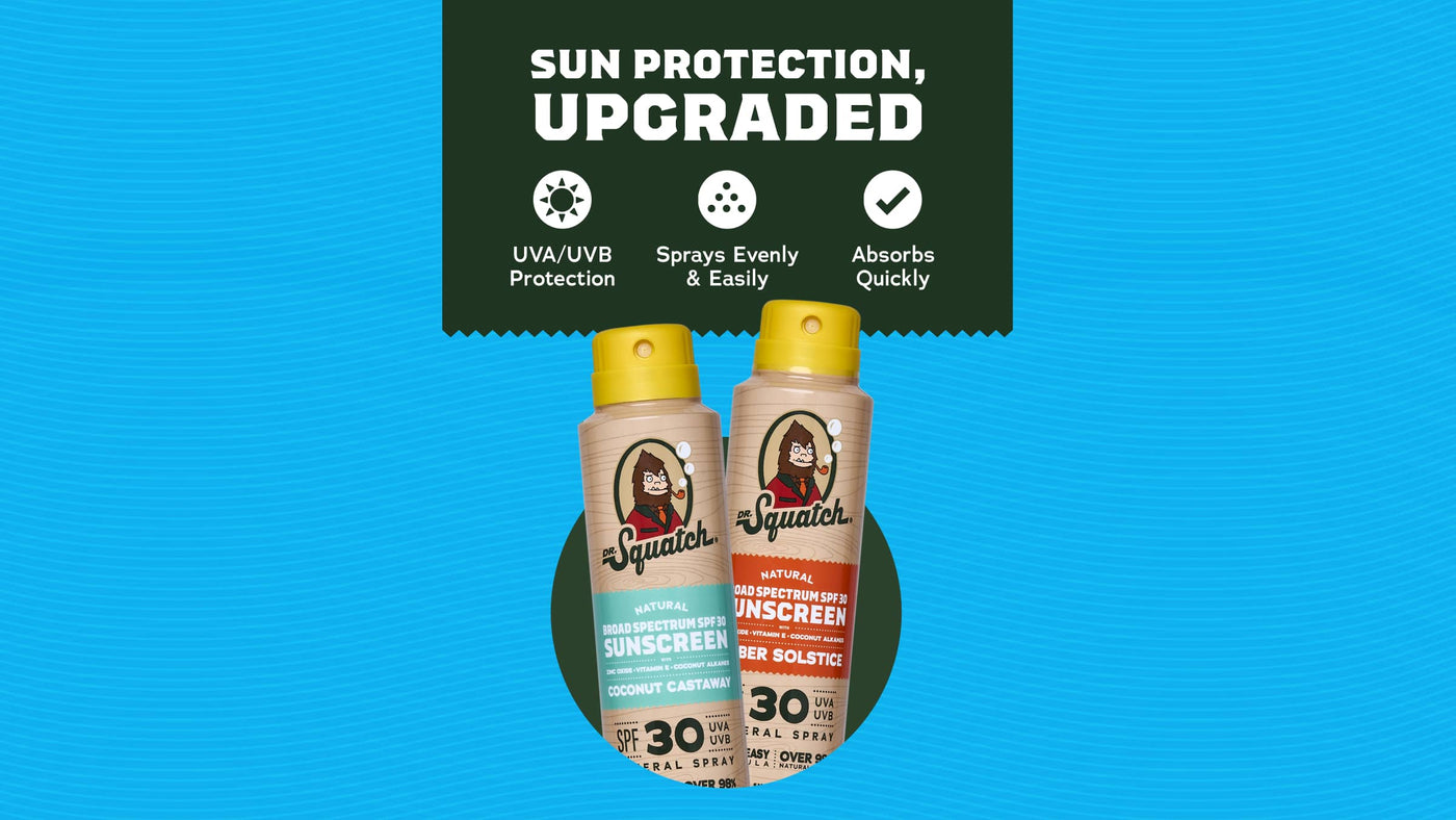 Dr. Squatch Spray 2-Pack | SPF 30 UVA/UVB Protection | Non-Greasy Mineral Sunscreen for Men - Simple Edit